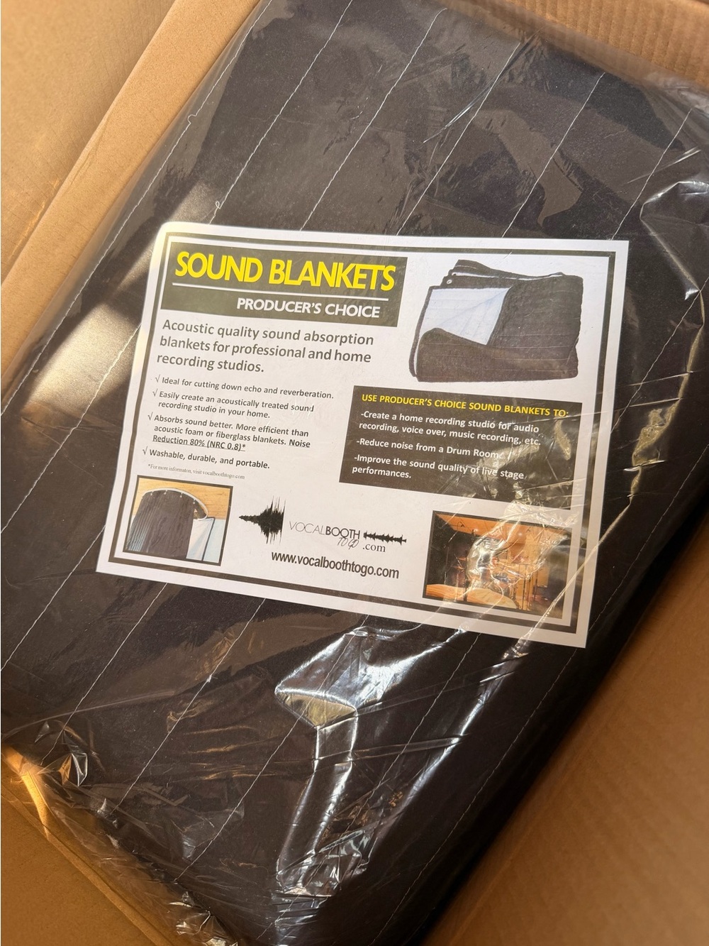 Sound Blankets Producer's Choice Acoustic Sound Absorption Blanket - Black